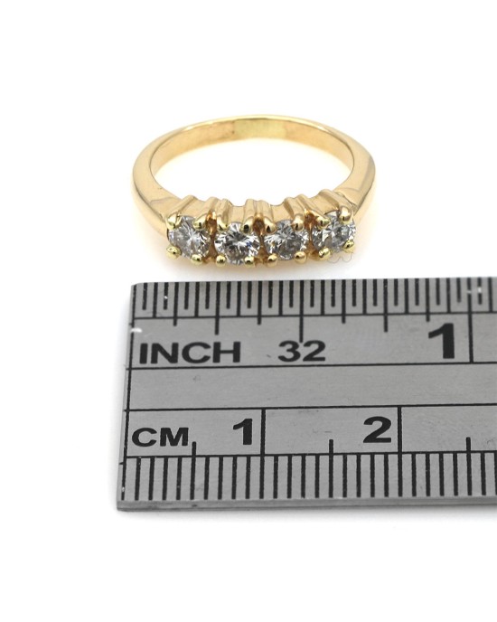 4 Stone Diamond Ring in Yellow Gold